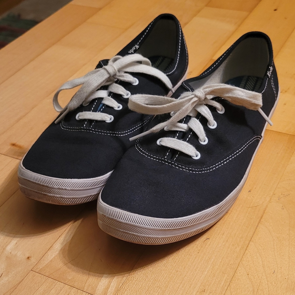 Keds Black Canvas Shoes with White Accents